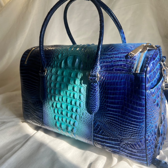 BRAHMIN TALULLA CROC EMBOSSED DUFFLE OMBRÉ - Picture 3 of 6